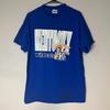 Винтаж 90-х Сине-белая графическая футболка Kentucky Wildcats BIKE Одинарный шов Взрослый XL