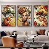 Modern Sexy Nude Woman Flower Art Portrait Posters and Prints Canvas Painting Wall Art Pictures for Living Room Decor No Frame
