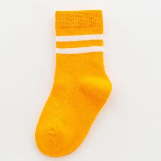 Children's Mesh Socks Summer Thin Pure Cotton Medium Tube Socks Boys Girls College Fashion Socks Baby Black White Striped Socks