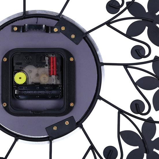 Round Rhinestone Flower Wall Clock Living Room Home Restaurant Hanging Decor