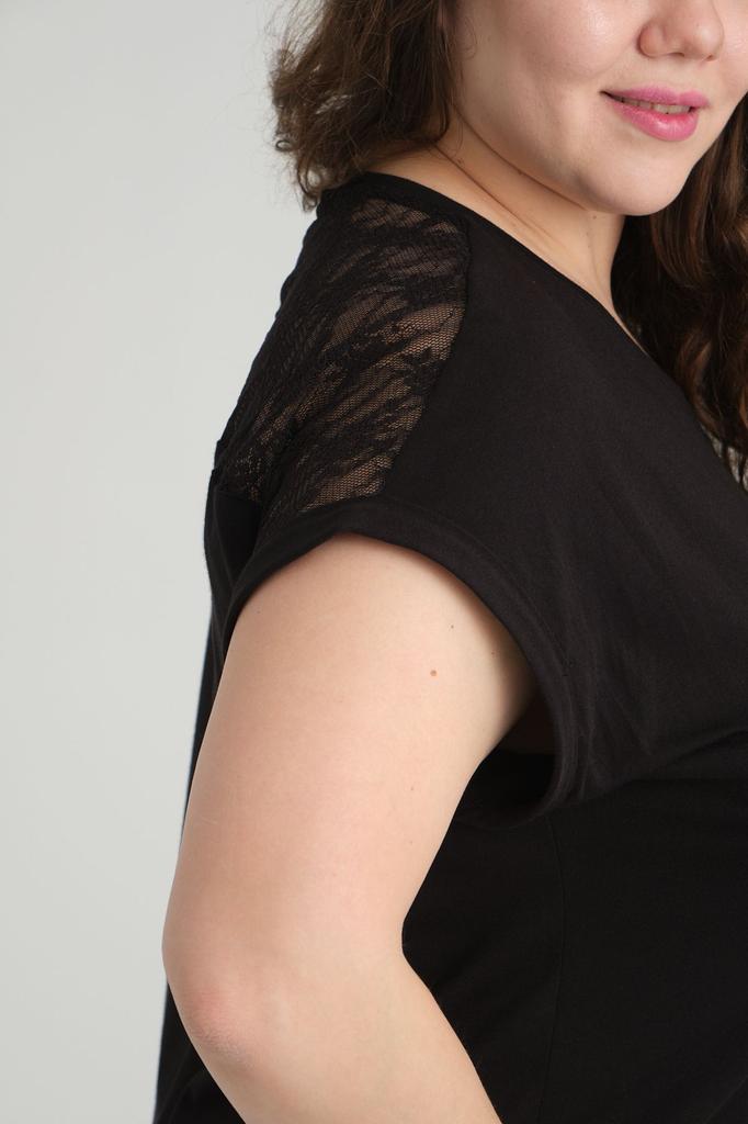 Женская стильная футболка большого размера, черная футболка больших размеров