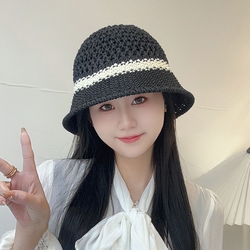 Соломенная шляпа женская летняя пляжная шляпа для улицы с защитой от УФ-лучей дышащая плетеная ажурная шляпа-ведро с широкими полями маленькая шляпа для лица