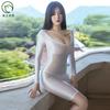 New Breathable Female Sexy Tight-fitting High-elastic Shiny Dress Long-sleeved Bed Couple Rekindling Love Sexy Underwear