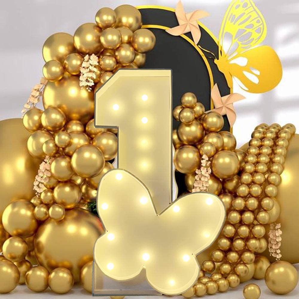 1Pc 73cm Lighting Butterfly Number ONE KT Board Party Decor for Anniversary Birthday Home Party Decorating Tool Kids Gift