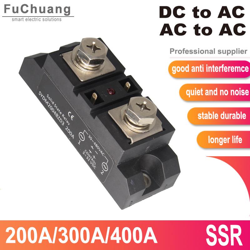Industrial Solid State Relay Photo Isolation DC-AC AC-AC 200A 300A 400A Built-in RC Low Power Consumption SSR Relays Relays 5