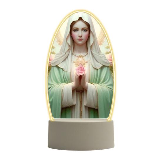 Guadalupe Virgin Prayer Lamp USB Powered Warm Light Soft Glow Catholic Night Light LED Religious