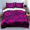 Purple and Pink Star Pattern Bedding Duvet Cover Set Duvet Cover Pillowcases  (1 * Duvet Cover 2 * Pillowcases, without duvet insert)