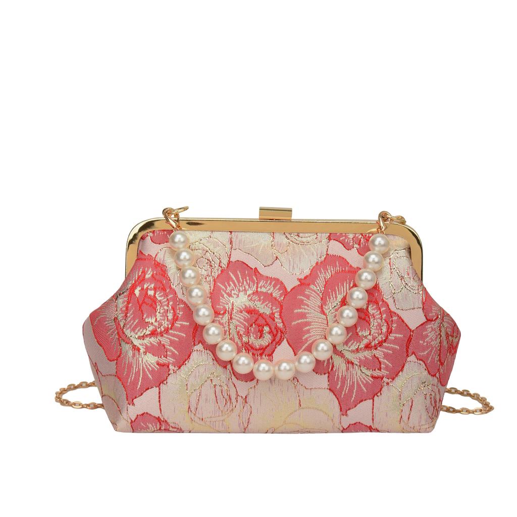 Женская сумка в китайском стиле ципао, сумка через плечо, цепочка с вышитым бисером цветочным узором, новая