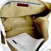 White women's leather shopper bag with lining