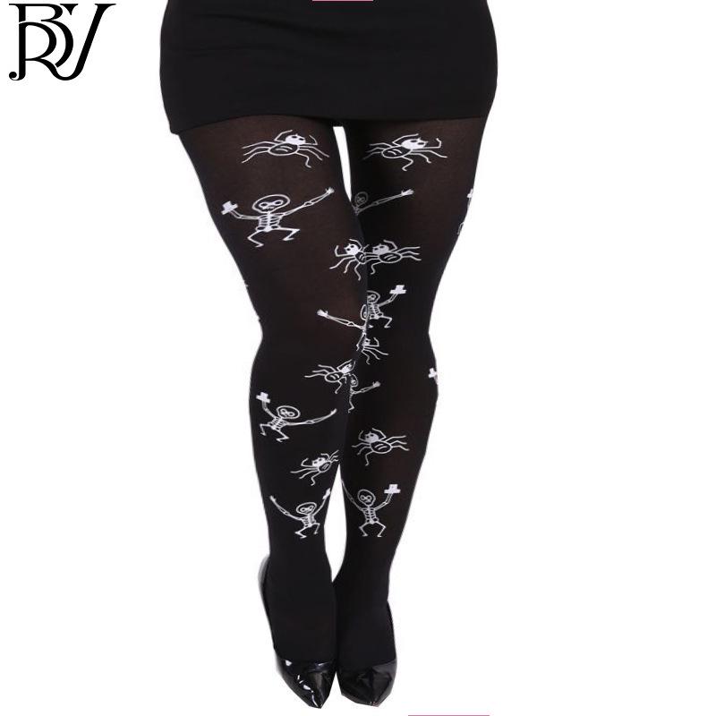 Чулки с мультяшным принтом на Хэллоуин и Рождество - праздничные колготки для праздничных вечеринок и костюмированного реквизита