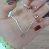 New Sparkling Silver Necklace with White Zircon Pendant Women Trendy Clavicle Chain Choker Wedding Party Jewelry Gift