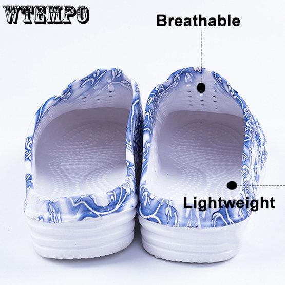 WTEMPO Women Summer Large Size Beach Sandals Female Slip-on Lightweight Breathable Outdoor Slipper Shoes