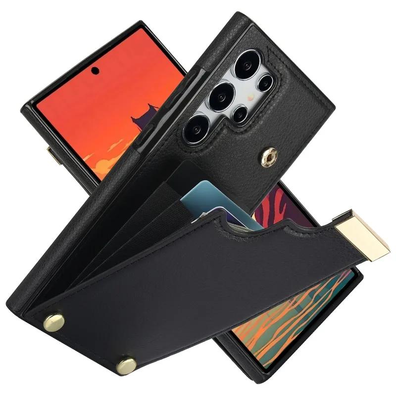 Кожаный чехол-кошелек с отделениями для карт для Samsung Galaxy S21 S23 FE S25 S24 S22 Ultra Plus A15 A54 A35 A55 A36 A56 A26