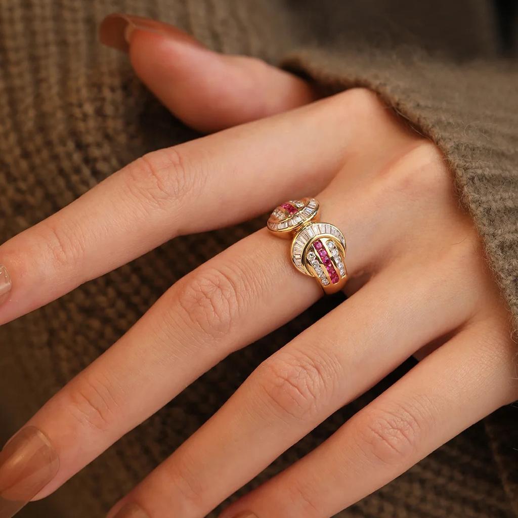 Женское кольцо с антикварными ювелирными изделиями в старинном, высококачественном, элегантном и универсальном стиле, регулируемое отверстие для пар