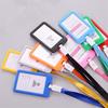 Name Credit Card Holders PU Neck Strap Card Bus ID Holder Students Kids Identity Badge with Lanyard