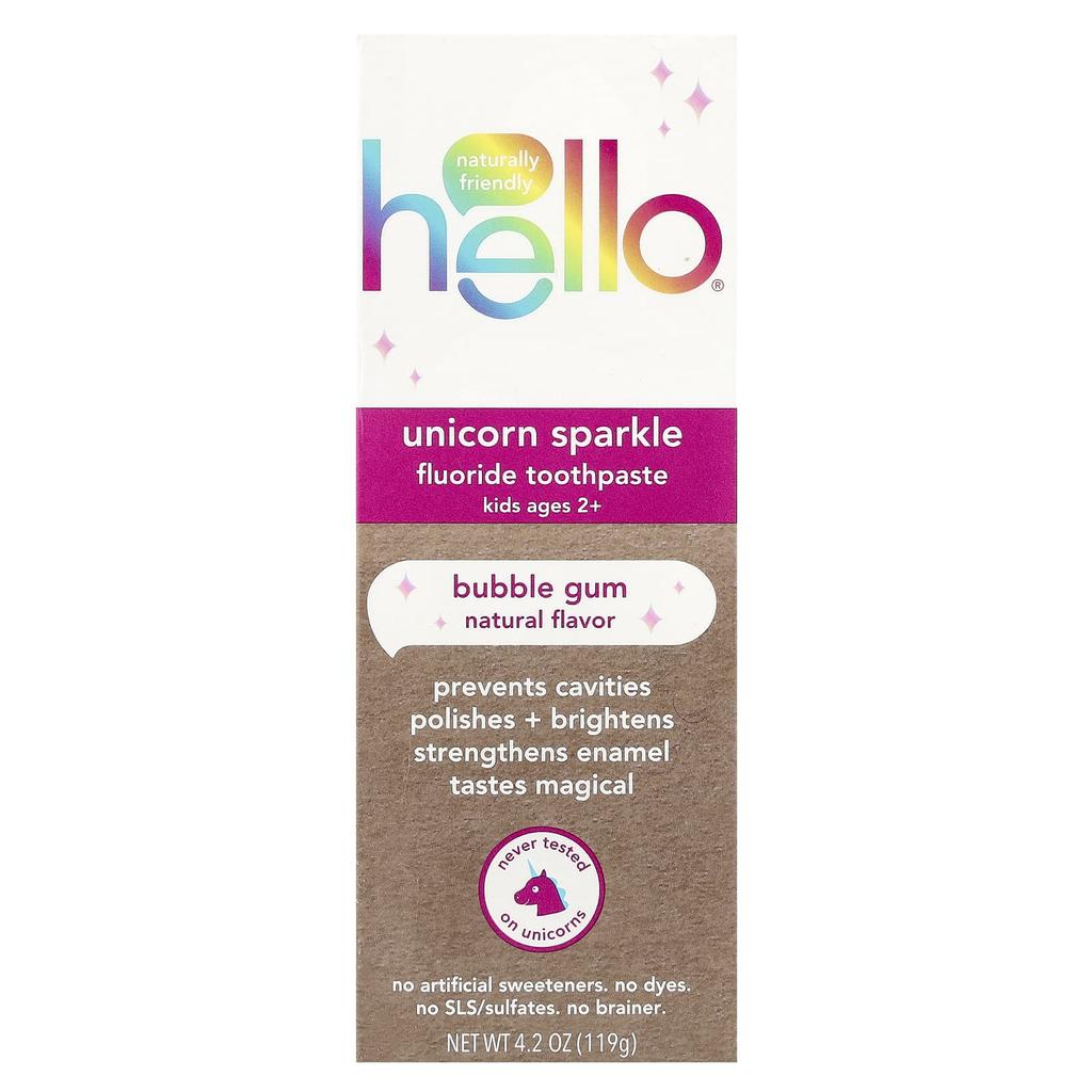 Детская фторсодержащая зубная паста, Блеск единорога, Бабл гам, 119 г(4.2 унции)