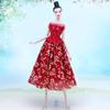 Red Sequin Fashion Clothes Set For Barbie Doll Outfits Short Top & Floral Midi Skirts Gown 1/6 Dolls Accessories Kids Toys DIY
