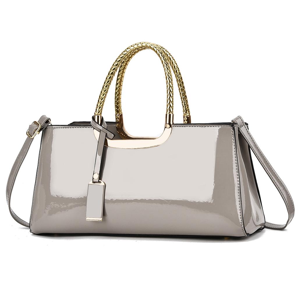 Модная Блестящая Кожаная Сумка Большой Вместимости Ретро Мода Сумка Через Плечо