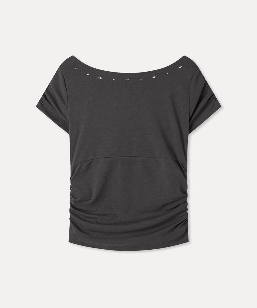 MIXXO Футболка с коротким рукавом с завышенной талией и заклепками_Miwhwg749A