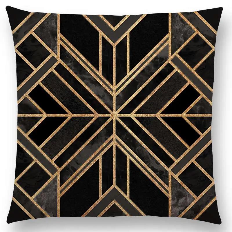 New Geo Emerald Blue Sky Black Night Yellow Lines Geometric Texture Stripes Prints Car Cushion Cover Sofa Throw Pillow Case