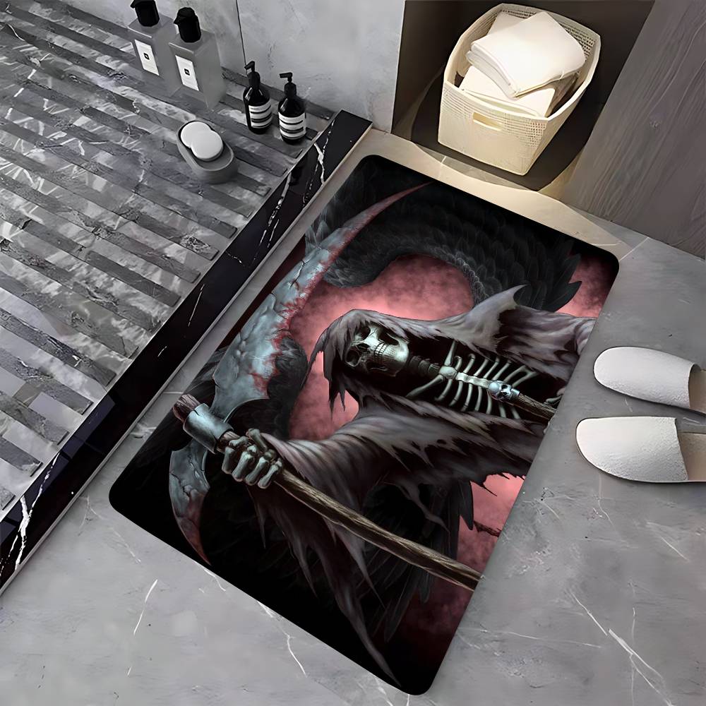 D-Dark Grim Reaper Anime Entrance Door Mat Nordic Style Home Doormat Bathroom-Toilet Mats Bedroom Hotel Decor Mat