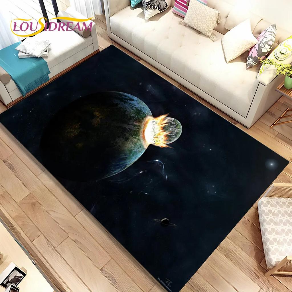 3D Космос Фиксированные Звезды Галактика Земля Коврик, Коврик для Дома Гостиная Спальня Диван Коврик Декор, Детский Нескользящий Коврик HD