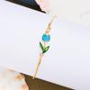 Korean Light Luxury Tulip Flower Bracelet Vintage Aesthetics Enamel Colorful Flower Charm Bracelets for Women Party Jewelry Gift
