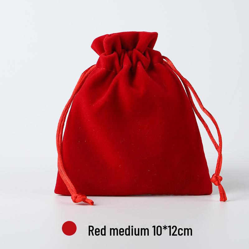 Christmas Flannel Gift Bag: Red Drawstring Bag for Candy, Peace Fruit, and Wedding Favors