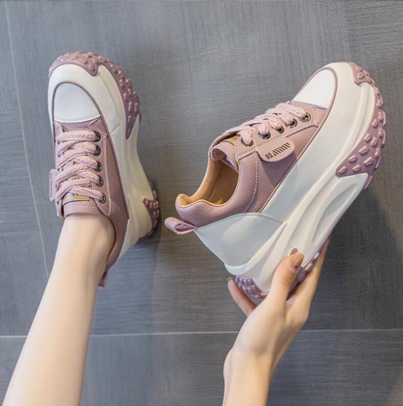 Модные 7 см натуральная кожа платформа танкетка модные женские весна лето осень массивные кроссовки обувь дышащие удобные