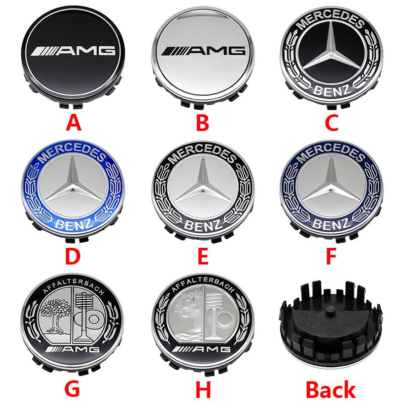 LJX1 4Pcs 75MM Floating Wheel Center Caps Hubcaps for Mercedes Benz C E A B S Class GLE GLA GLB GLC GLS AMG W203 W204 W205 W176 W177