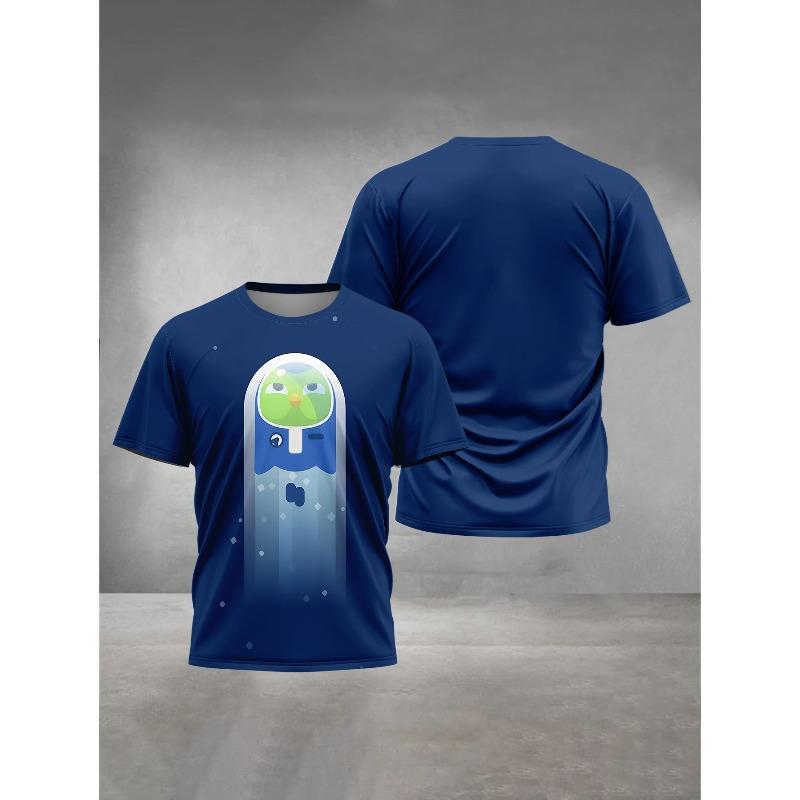 3D Printed Men's Clothing Men's Women's General Outdoor Clothing Suitable for Cartoon Duolingo Men's Comfortable T-Shirt Tops