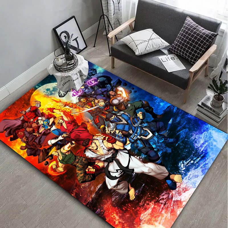 Game S-Street F-Fighter C-Cartoon Carpet Rug Art for Room Decor Sofa Christmas Halloween Gifts Game Area Rug Non-slip Floor Mat