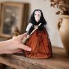 Halloween Kitchen Witch Doll Small Witch Statue with Broom Tabletop for Table