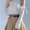 Y2K Long Wrist Gloves Ballet Style Arm Warmers Soft Knitted Bow Arm Sleeves  Girl Party