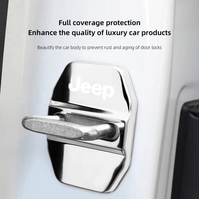 Для Jeep 4 шт. Накладки на замки дверей автомобиля Колпачки из нержавеющей стали Автоаксессуары Для Jeep Grand Cherokee Wrangler JK Gladiator Compass