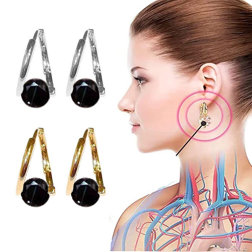 2 шт. черные германиевые серьги для лимфвитационной магнетерапии, эффективные серьги для акупунктуры, женские серьги