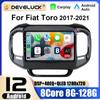 2 Din Android 12 Car Radio ForFiat Toro 2017 - 2025 Multimedia Video Player Navigation GPS 4G Carplay Auto Stereo QLED Head Unit