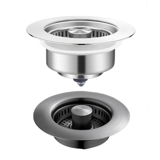 Stainless Steel Sink Drain Strainer Quick Drainage Anti-Clogging Food Catcher Basket Universal Press-Type Filter Sink Plugs for Kitchen