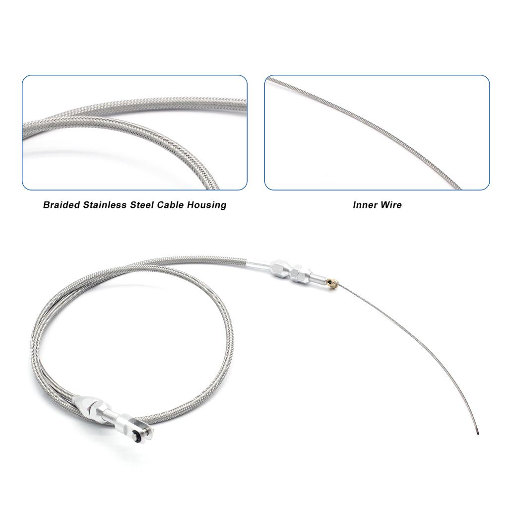 LS Engine Throttle Gas Cable 36 Inch Stainless Steel Braided Replacement for LS1 4.8 5.3 5.7 6.0