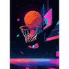 Ретрофутуристичные постеры для игровой установки, неоновые огни, кольцо для баскетбола, игровая комната, современные принты, холст, настенная картина для дома, декор для гостиной
