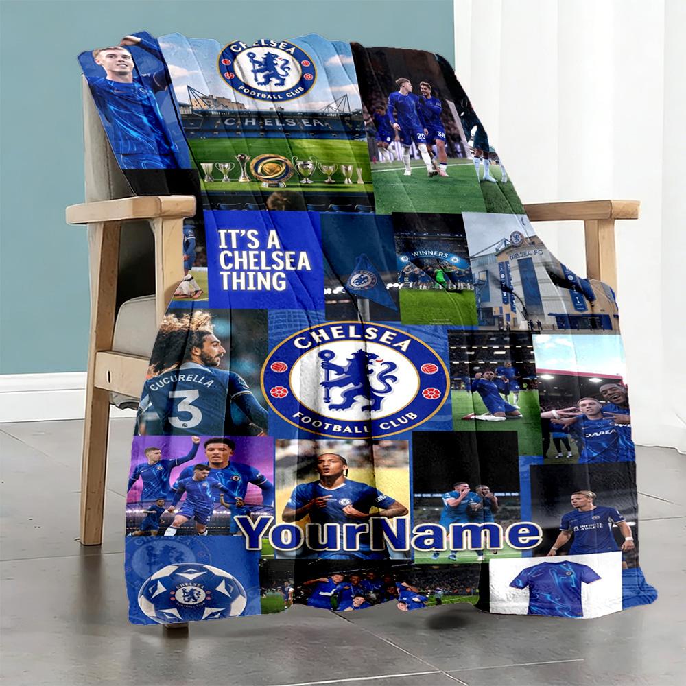 Chelsea Customize Your Name Blanket Cozy Customizable Blanket Warmthful Decor Perfect for Seaside Chair Office Chair Home Decor Four Seasons Universal