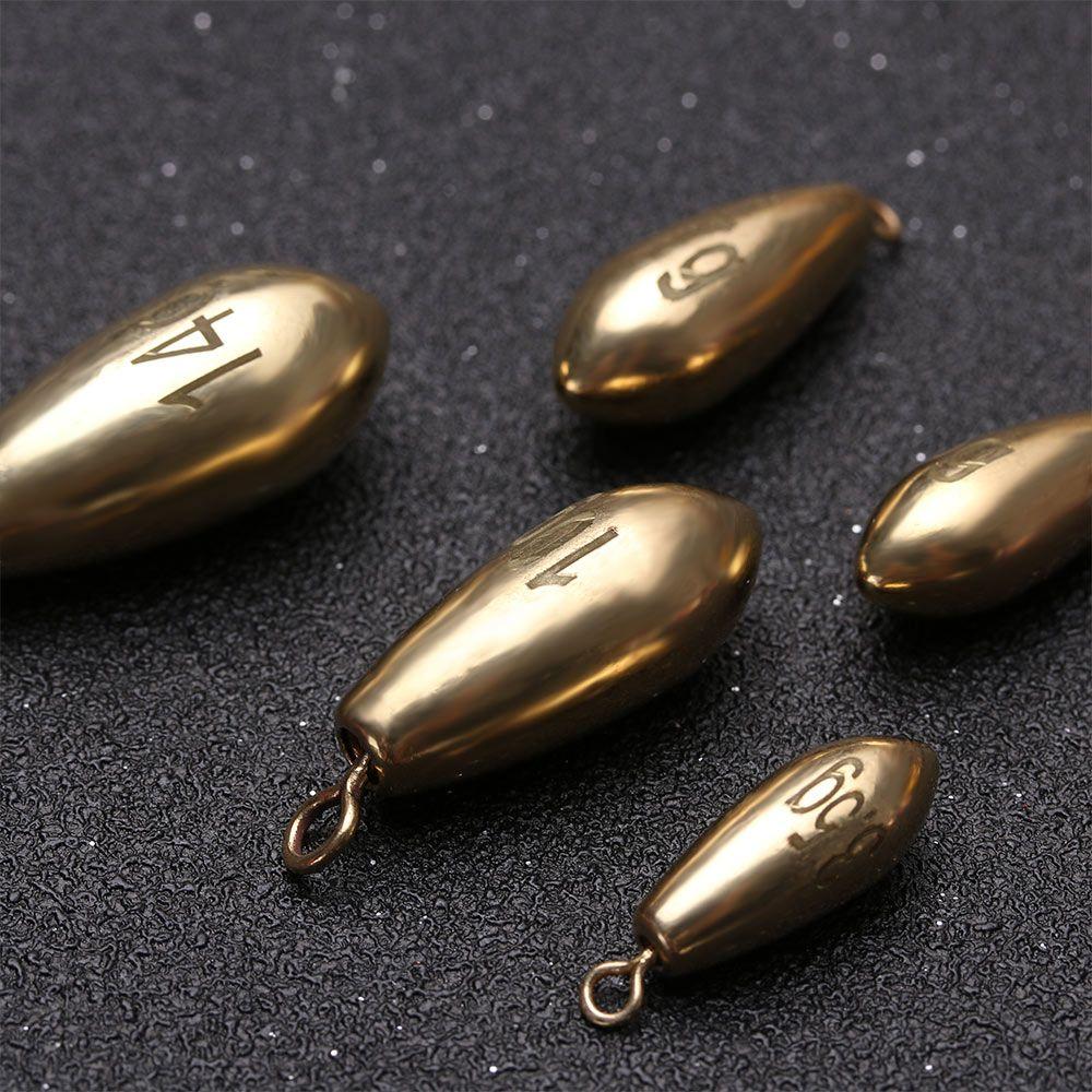 5pcs Split Line Sinkers Additional Weight Sinker Hook Connector Brass Fishing Lead fall