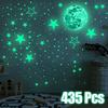 Luminous Wall Stickers Baby Kids Bedroom Home Decor Moon Stars Luminous Fluorescent Wall Stickers
