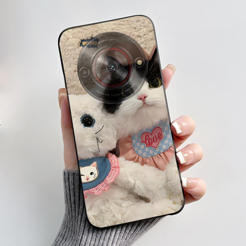 Милый Мультяшный Чехол Для ZTE Blade A75 5G/Nubia Focus 5G/Nubia Calf 5G Печатный Корпус Защитная Крышка Мягкий Силикон Черный Корпус