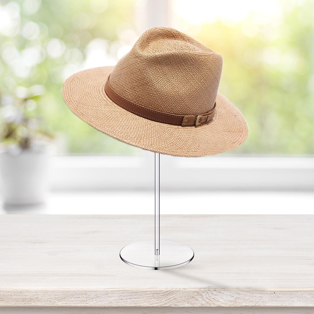 Acrylic Baseball Cap Storage Rack Barbell Pedestal Round Hat Display Stands Sturdy Statue Riser Reusable for Salon Changing Room