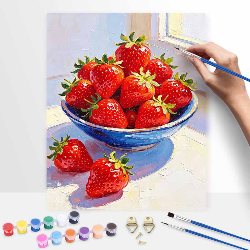 Набор для рисования маслом и цифровой живописи ручной работы DIY свежая клубника в миске painting для декора дома