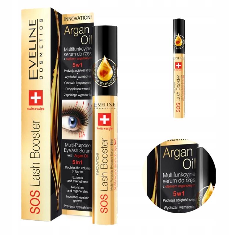 Eveline Cosmetics Sos Lash Booster Eyelash Serum, Multifunctional, 5-In-1 10