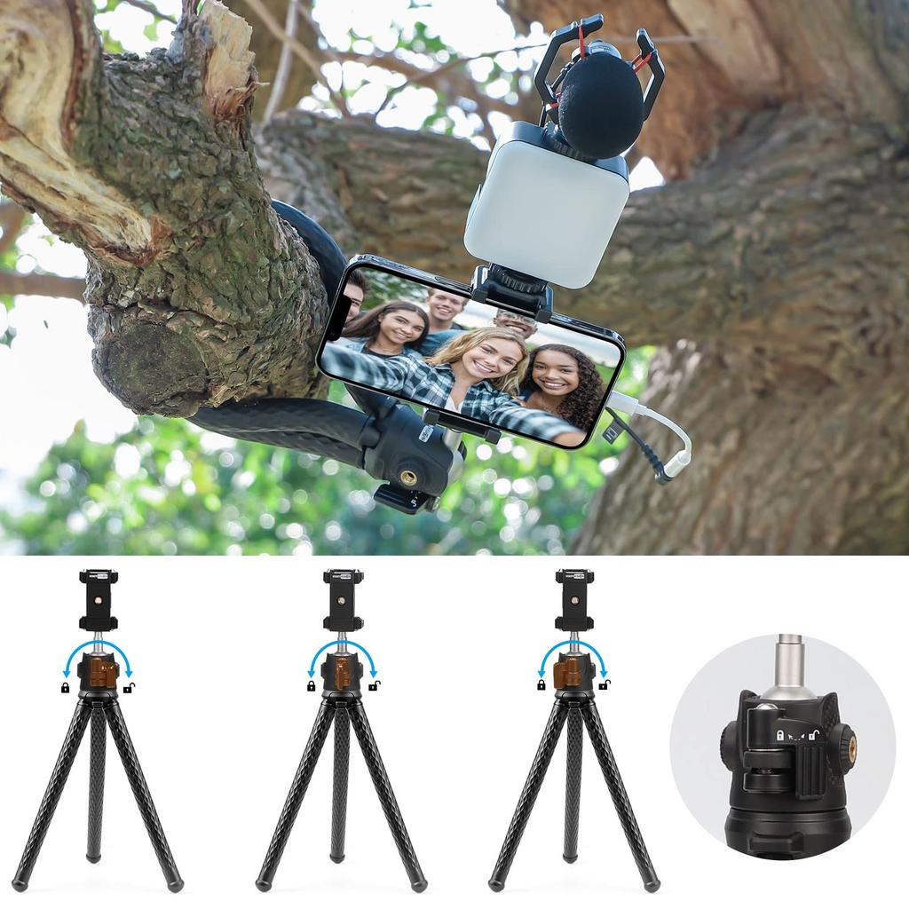 USKEYVISION Смартфон Съемка Микрофон Видео Набор Гибкий Штатив Кардиоидный Комплект Видеоблогов для Смартфонов с Микрофоном Комплект Съемки YouTube Для Действий