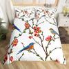 Cartoon Birds Duvet Cover Set Watercolor Branches Animal Bedding Set Comforter Cover Adults Kids Single Full Size Quilt Covers