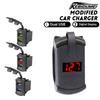 Автомобильное зарядное устройство с двумя портами, двумя USB-разъемами 12 В/24 В, адаптером для быстрой зарядки 5 В 4,2 А и защитным кожухом для вольтметра. Автомобильные аксессуары.